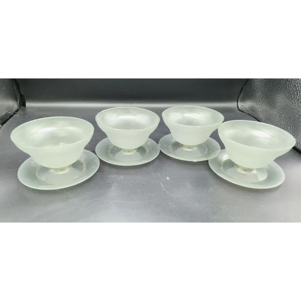 Set of 4 Tupperware Parfait Dessert Sundae Cups Smoke Gray #754 #755 NO LIDS